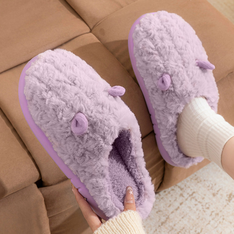 厚底棉拖鞋女士家居室内2025新款冬季保暖防滑毛绒踩屎感拖鞋冬男,淘宝优惠券,粉丝福利购,淘宝优惠卷