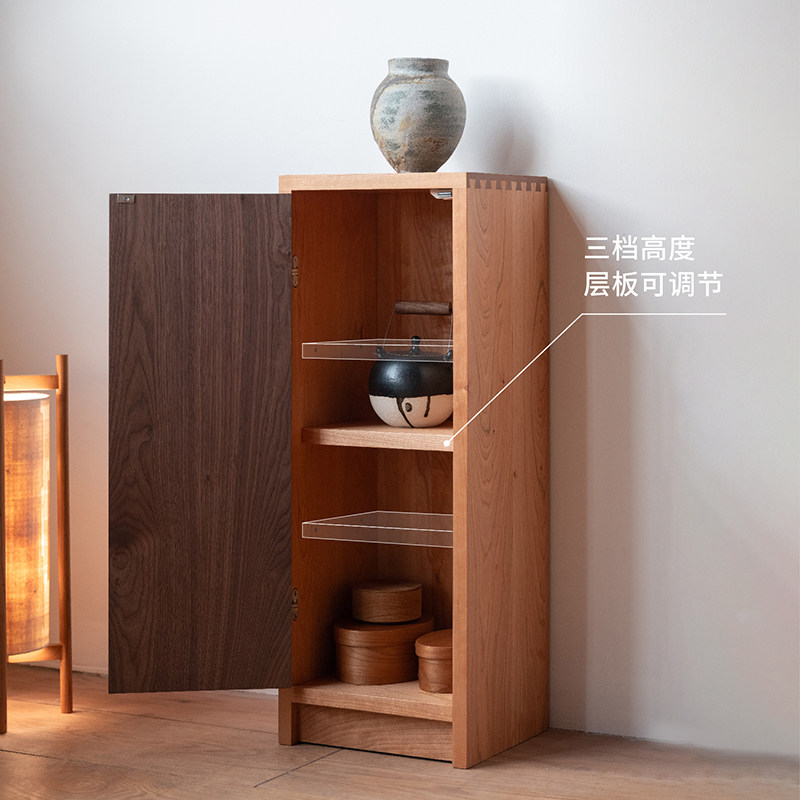 MUMO木墨 茶空间单门小边柜2.0 原木樱桃木小茶柜茶室客厅柜子,淘宝优惠券,粉丝福利购,淘宝优惠卷