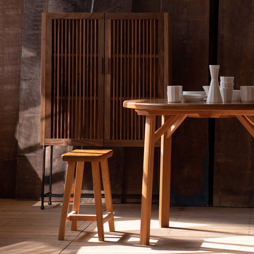 MUMO木墨 厚圆桌 现代樱桃木黑胡桃餐厅实木圆桌小户型餐桌4-6人 - 图0