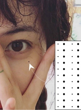 朱砂痣泪痣贴美人痣眉心贴 DIY守宫砂痣红色黑色仿真防水防汗