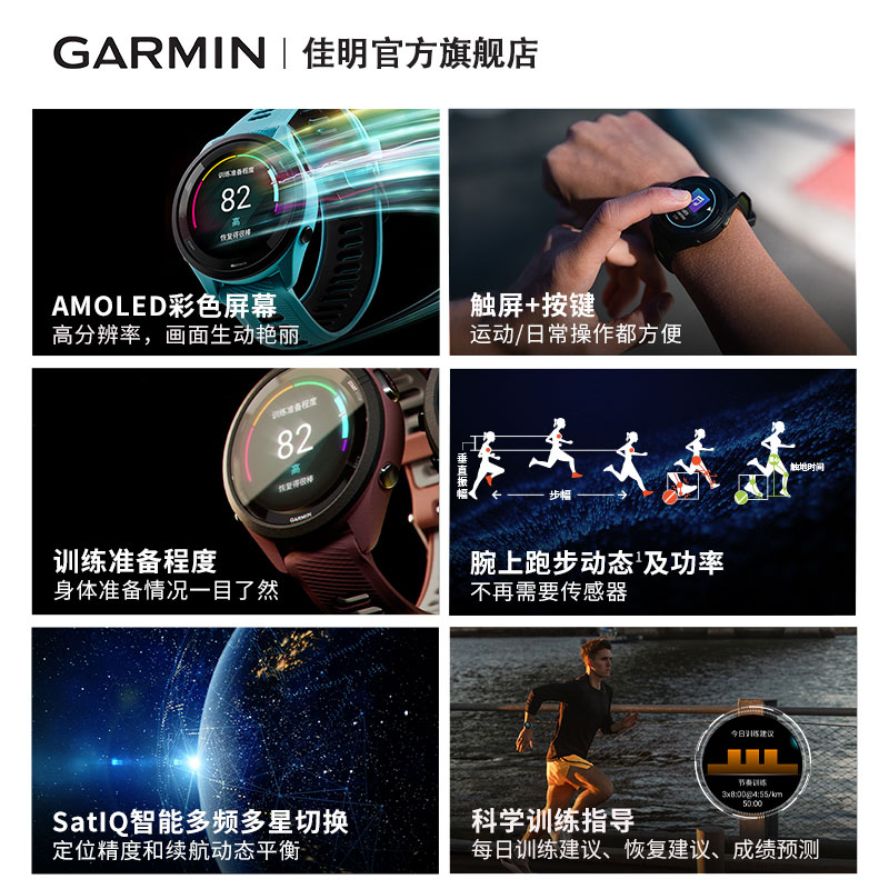 Garmin佳明Forerunner265S专业运动手表跑步马拉松骑行游泳心率 - 图1