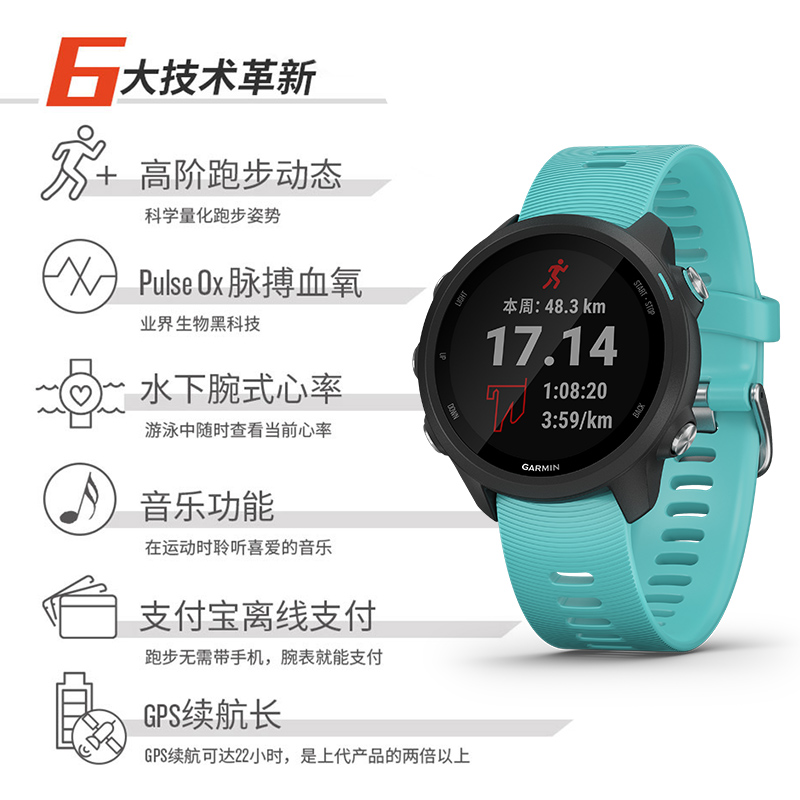 Garmin佳明Forerunner245跑步手表配速马拉松骑行游泳运动心率 - 图0