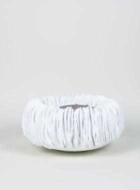 白色立体肌理纹树脂多瓣摆件装饰书房桌面家居装饰品玄关售楼处