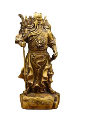 铜器厂家黄铜忠义关公武财神家居吉祥摆件