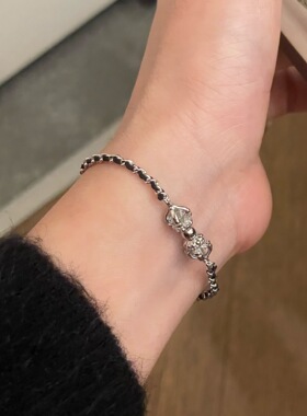 S925纯银中古金刚杵编绳手链女轻奢小众设计气质高级感手绳手饰