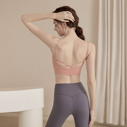 运动内衣女外穿跑步防震健身背心普拉提训练美背瑜伽服文胸bra-图2