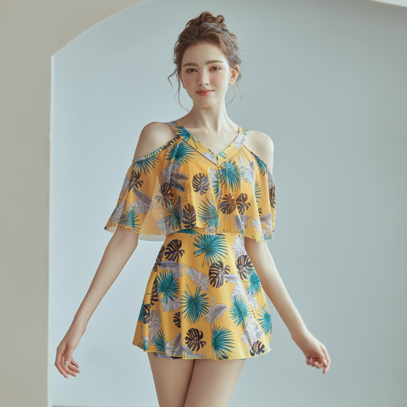 泳衣女款2025新款爆款连体保守微胖女孩遮肉显瘦高级感泡温泉泳装 - 图3