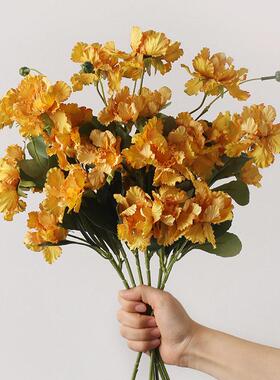 贝汉美档橙色仿真花束客厅假花摆件轻奢餐桌花装饰绢花摆设
