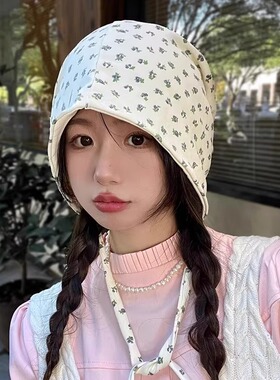 碎花头巾绑带包头帽子女堆堆帽
