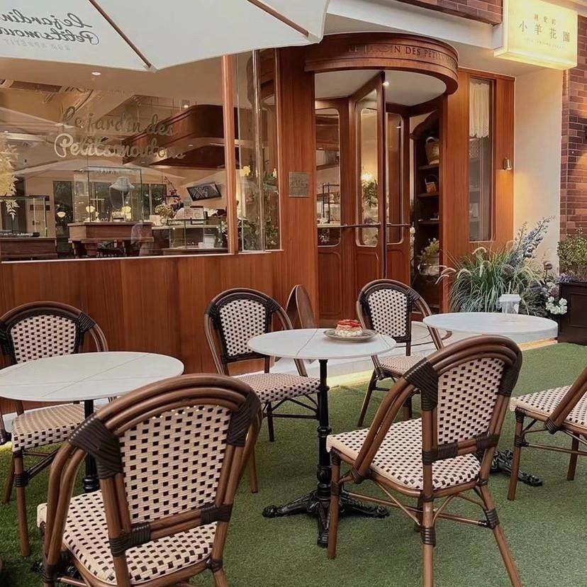 户外藤椅法式桌椅铝合金藤编甜品奶茶店室外咖啡西餐厅大理石桌子,淘宝优惠券,粉丝福利购,淘宝优惠卷