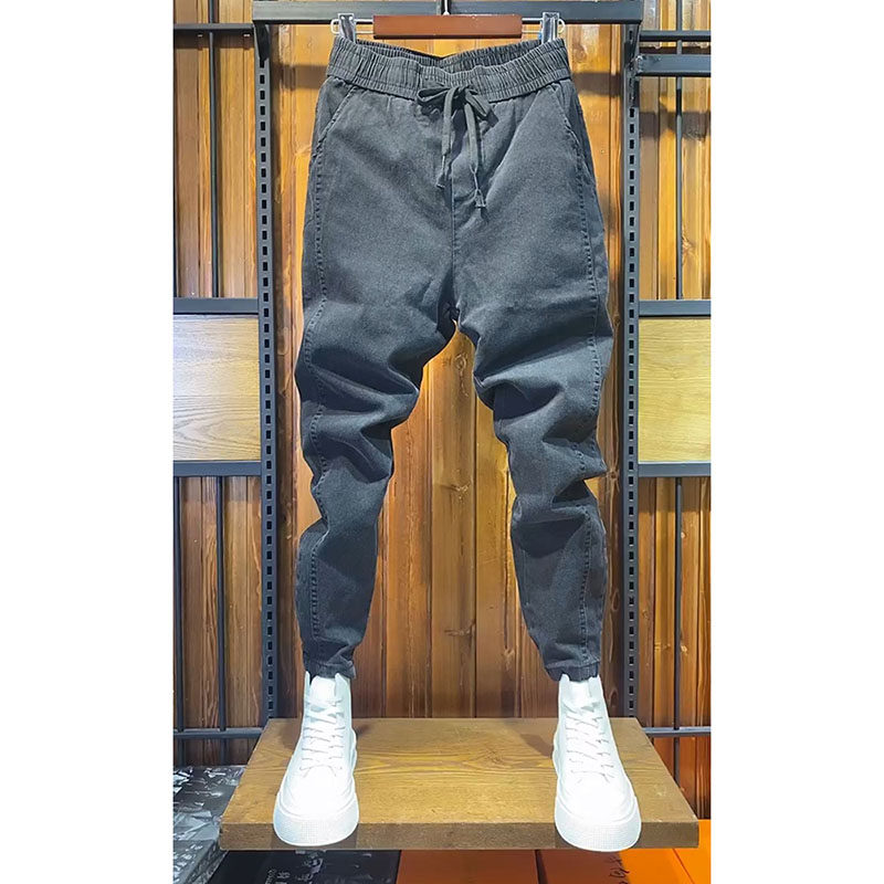 秋季新款男士韩版修身小脚牛仔裤弹力百搭纯色休闲束脚裤男九分裤,淘宝优惠券,粉丝福利购,淘宝优惠卷