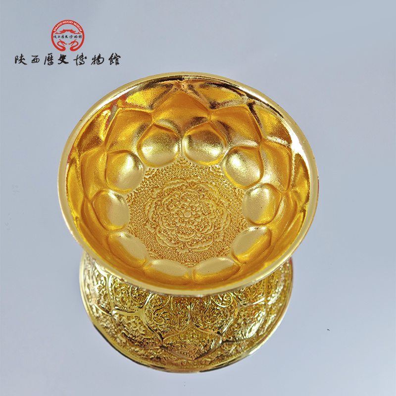 陕西历史博物馆文创唐鸳鸯莲瓣纹金碗冰箱贴磁贴精美礼盒伴手礼