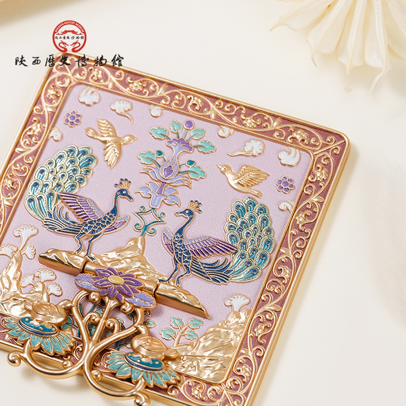 陕历博手持化妆镜台式桌面随身便携小镜子圆西安文创纪念品伴手礼