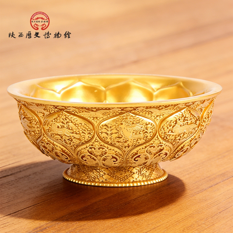 陕历博 金饭碗摆件桌面办公室茶桌客厅艺术装饰品西安文创纪念品