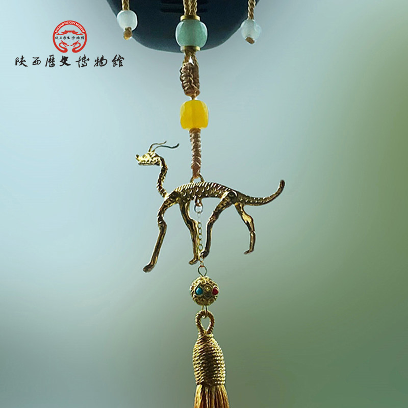 陕西历史博物馆文创手机挂坠黄铜挂件博物馆国宝挂饰旅游纪念礼物