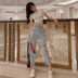 Quần lửng cạp cao có hương vị Hồng Kông hè 2019 mới của phụ nữ Hàn Quốc khí chất retro quần lửng - Quần jean quần jean lửng nữ Quần jean