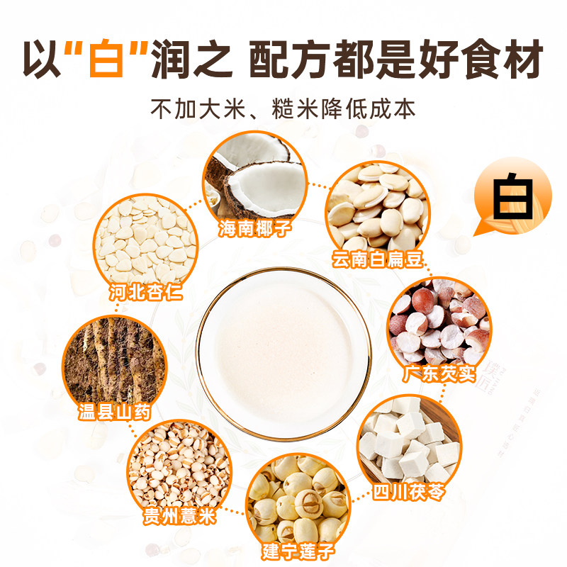 杏仁七白饮南杏仁粉山药薏仁白扁豆茯苓代餐冲饮冲泡即食10袋_虎窝淘