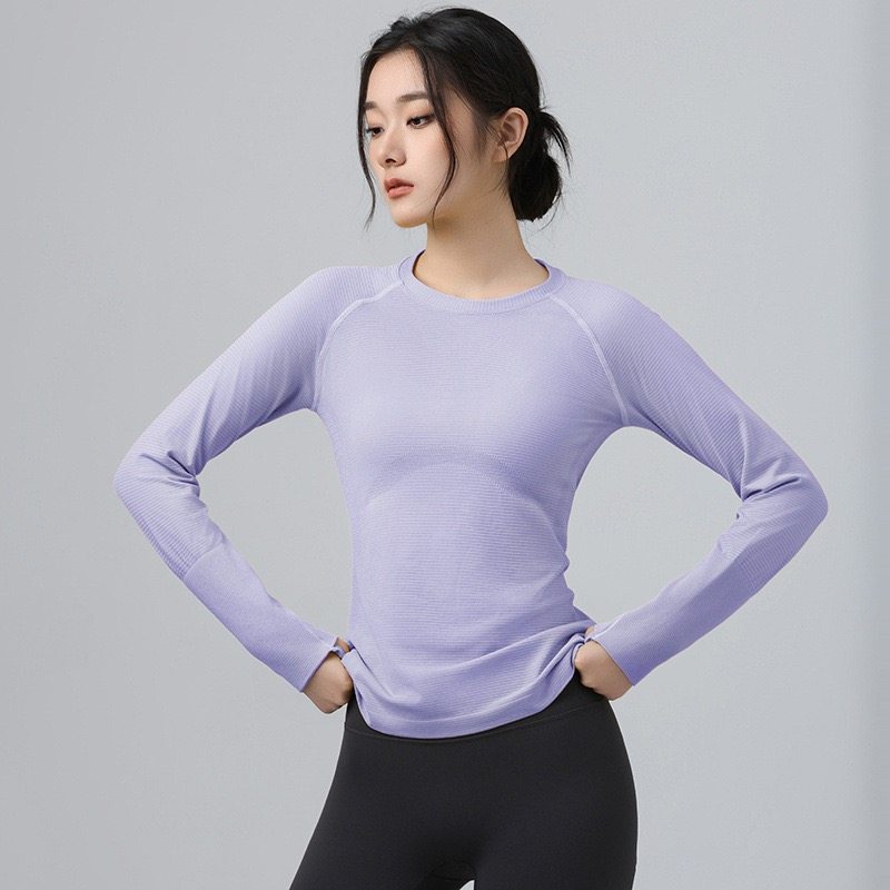 瑜伽服女秋冬款修身高弹圆领运动长袖跑步训练紧身速干衣健身服上,淘宝优惠券,粉丝福利购,淘宝优惠卷