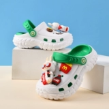 Детские мультяшные летние тапочки для мальчиков, нескользящие слайдеры, мягкая подошва