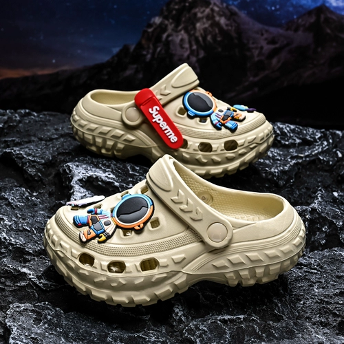 Летние туфли для мальчиков, нескользящие детские мультяшные тапочки, мягкая подошва