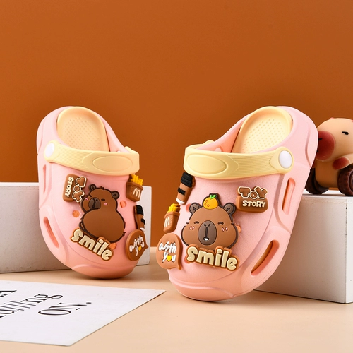 Детские летние тапочки для мальчиков, детская нескользящая мультяшная обувь