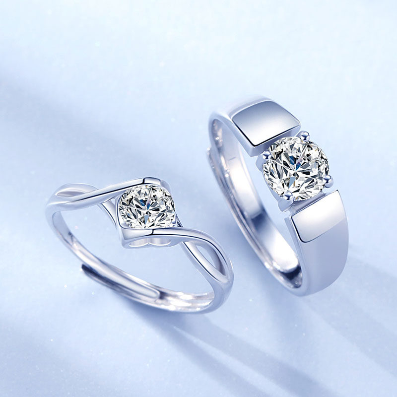 正品d色莫桑石女一克拉求婚戒指 溪润珠宝戒指/指环