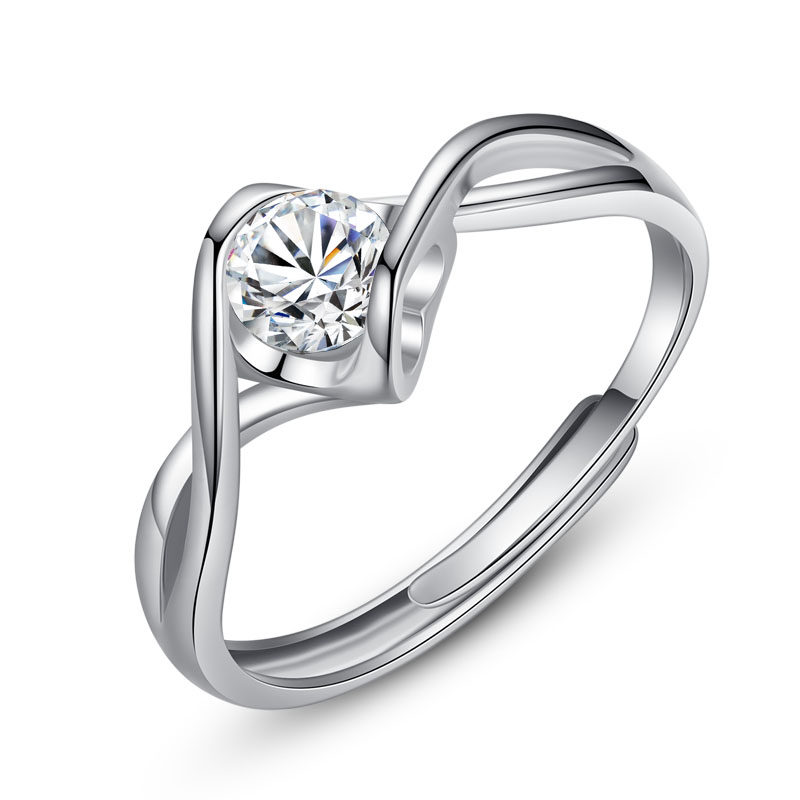 正品d色莫桑石女一克拉求婚戒指 溪润珠宝戒指/指环