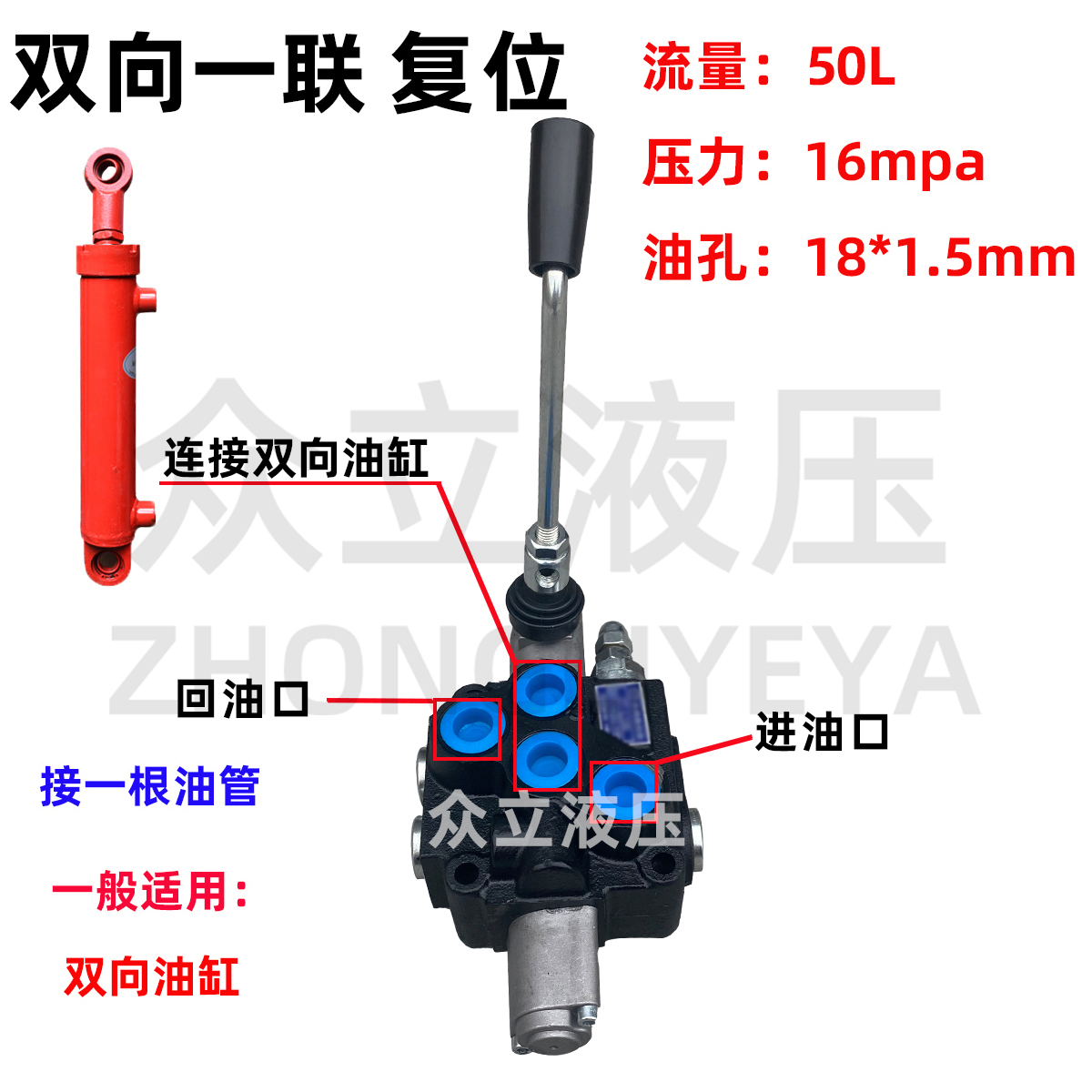 定制新款ZT12多路阀手动换向阀 双向分配阀 控制单双向油缸马达 - 图1