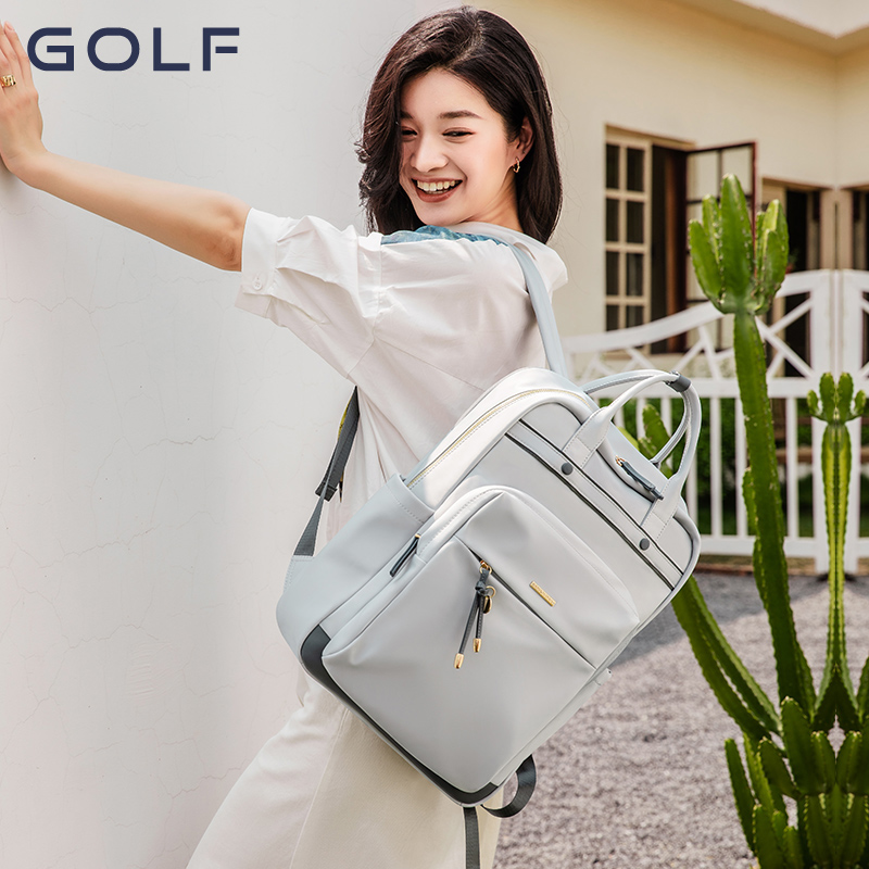 GOLF双肩包女15.6英寸笔记本电脑背包出差旅行通勤休闲大容量书包 - 图1