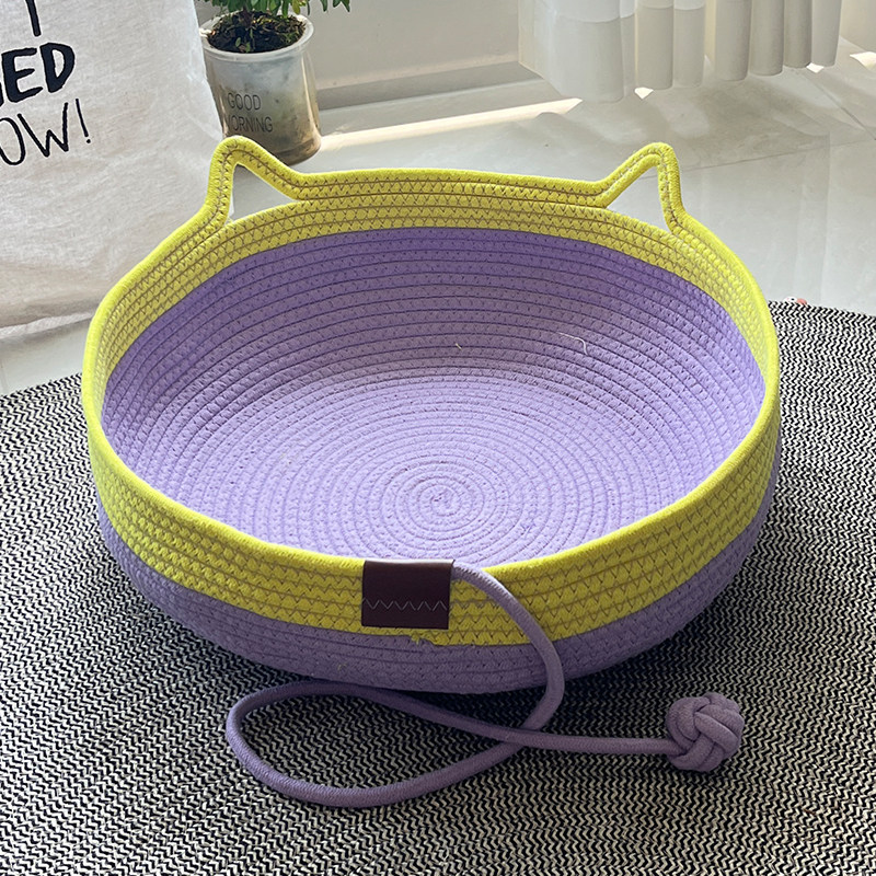 猫窝四季通用新式宠物圆形猫抓板藤编夏季可拆洗小猫垫子笼子专用,淘宝优惠券,粉丝福利购,淘宝优惠卷