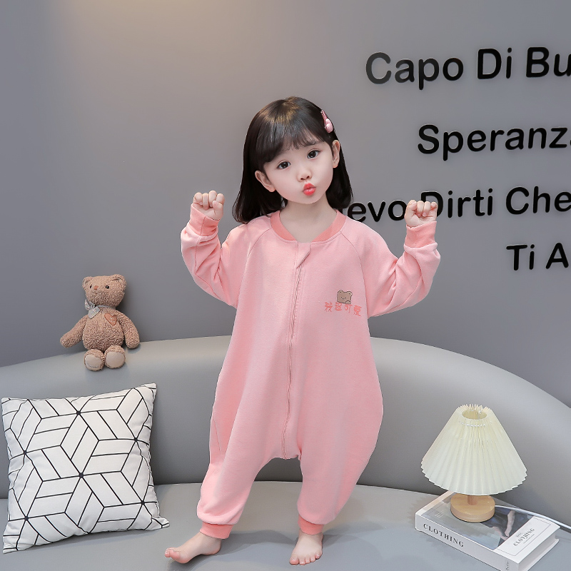 儿童连体睡衣婴儿长袖家居服男女宝宝春秋2024新款德绒睡袋防踢被