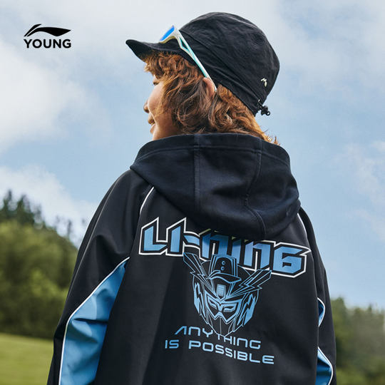 李宁儿童加绒外套风衣男孩新款秋冬款男童装中大童青少年运动冬装