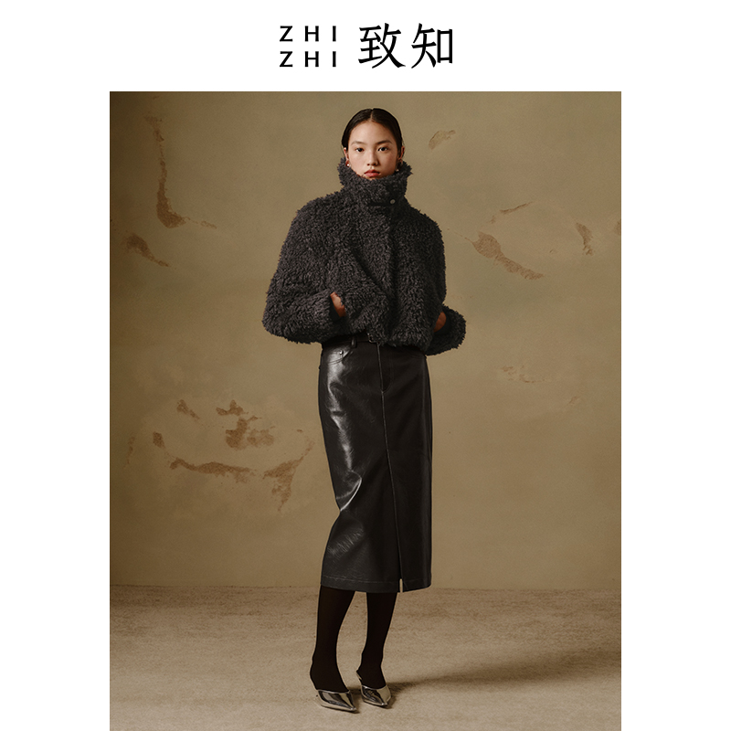 致知ZHIZHI 朝天子 皮草外套女2023冬季新款时尚温暖高级感短款