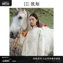 (GetThings) To know ZHIZHI short fur coat female autumn winter new heavy pound double face printing new Chinese white