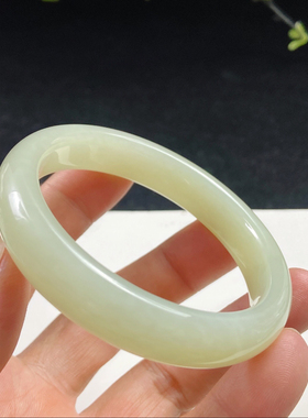 网红款新货纯天然新疆和田玉黄口料手镯玉镯黄玉镯子56圈口女款