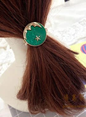 欧美风宇宙月亮杂志款原宿发绳
