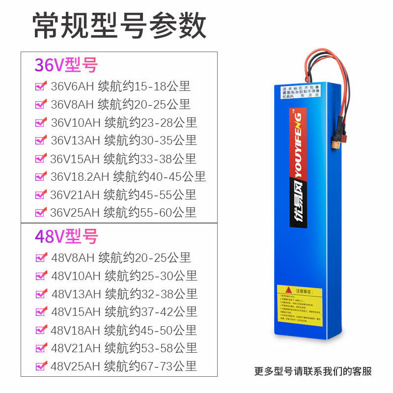 适配新日滑板车电池通用36V6.10.15.21AH48专用滑板车理电池