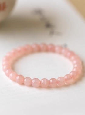 普陀山粉色水晶招桃花手链女