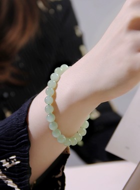 普陀山和田玉散珠玉石手串