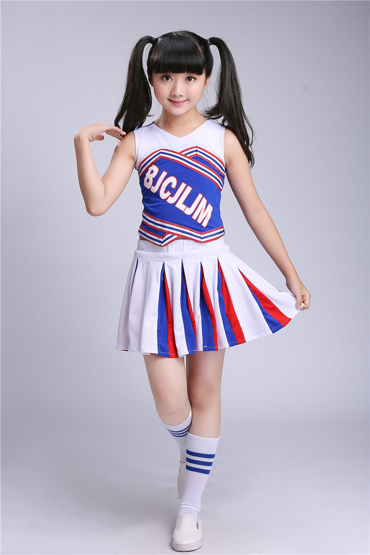 足球宝贝啦啦操服装拉拉队弹出表演服装中小学生运动会比赛服装