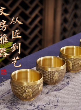 速发纯财供水杯神茶杯供水碗供奉观音铜神前供杯佛七八供佛具用品