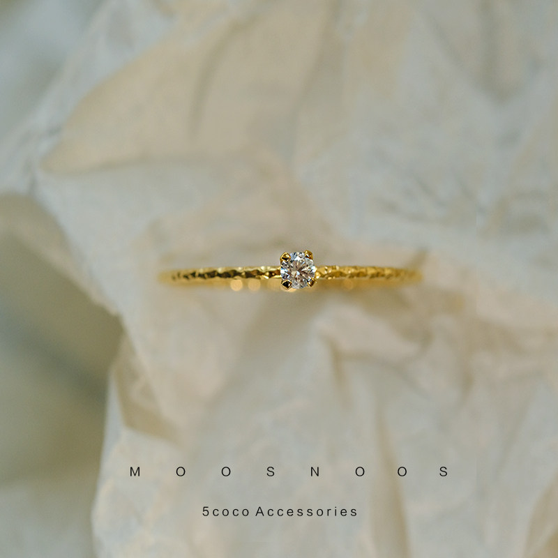 MOOS diamond multi-faceted mirror titanium steel ring for women