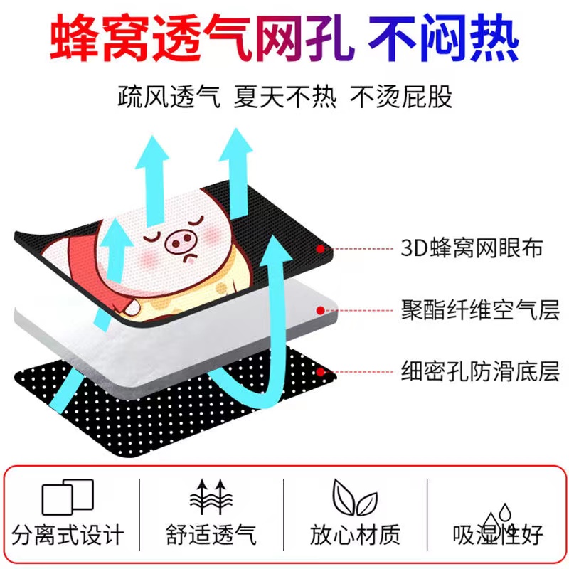 适用赛鸽黑骑士B2电动车坐垫B1电摩电瓶车防晒透气隔热卡通座垫套 - 图0