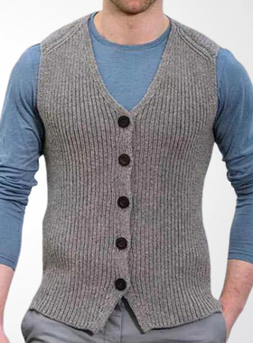 men's vest欧美男装 新款针织衫 修身马甲打底毛织背心sy0163man