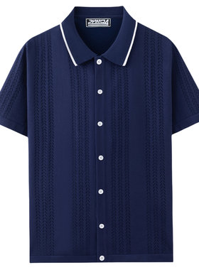 men's t-shirts男装 欧美新款休闲针织衫 时尚开衫针织polo衫上衣