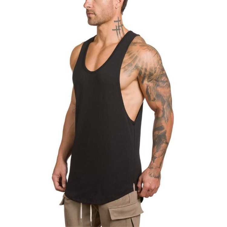 Mens vest solid color summer tank Man gym Singlet背心男V领棉 - 图2