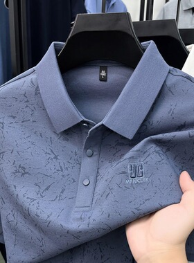men's short sleeve tshirt棉质印花潮流短袖polo衫男士商务休闲