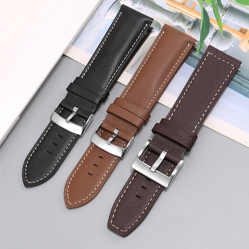 适配华为watch4 3pro new智能运动真皮手表带GT2 3 4 5 6快拆表链 - 图1
