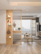 Day-style solid wood dongle board Screen minimalist living-room Bedroom containing shelve into the family Changhong glass partition Xuanguan