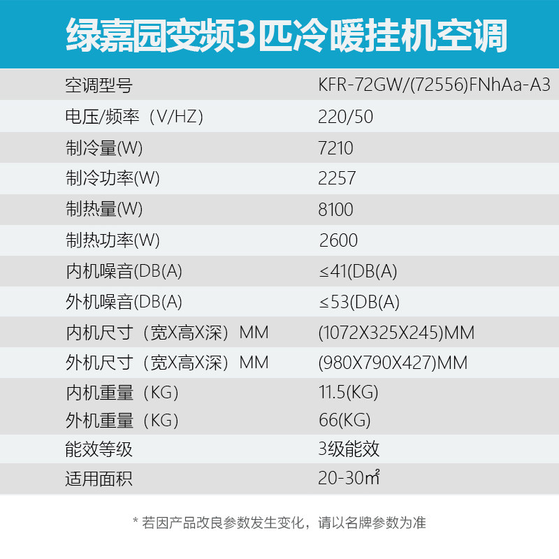 gree /格力kfr-72gw/(72556)3匹 gree格力鼎格轩烽空调